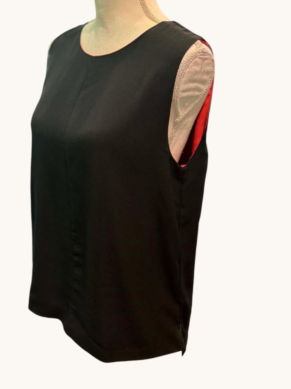 PHILOSOPHY BLACK/MAUVE PINK Silk Tank Top